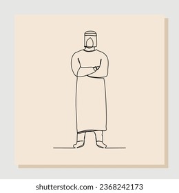 Continuous single one line sketch hand drawn drawing of man doctor in protective suit hazmat to protect body from virus and disease. Vector illustration