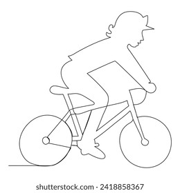 Continuous single vector line art drawing and one line illustration of Bicycle
