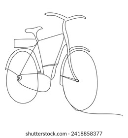 Continuous single vector line art drawing and one line illustration of Bicycle