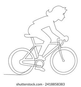 Continuous single vector line art drawing and one line illustration of Bicycle