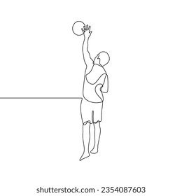 Continuous single-line art of a basketball player