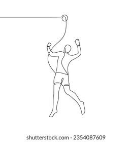 Continuous single-line art of a basketball player