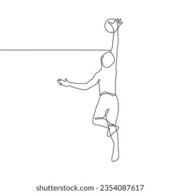 Arte continuo de una sola línea de un jugador de baloncesto
