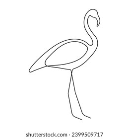 Continuous single-line art of beautiful flamingo
