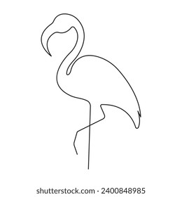 Continuous single-line art of beautiful flamingo