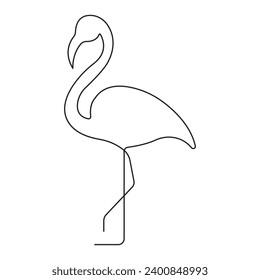 Continuous single-line art of beautiful flamingo