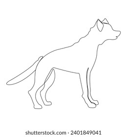 Continuous single-line art of dog. Cute dog one-line drawing vector and illustration. Dog outline
