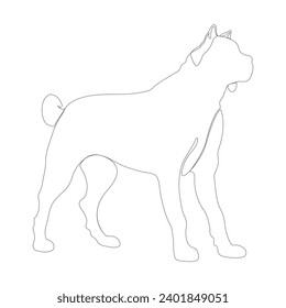 Continuous single-line art of dog. Cute dog one-line drawing vector and illustration. Dog outline