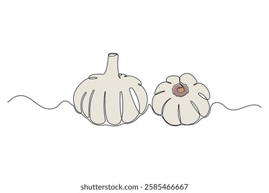 Continuous single-line art drawing of garlic. Garlic outline logo vector isolated on white background