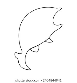 Continuous single-line art of fish. Cute fish one-line drawing vector and illustration