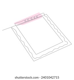 Continuous single-line art of Loose-leaf calendar. Calendar one-line drawing vector and illustration. memorable date, month, holiday, weekday, weekend