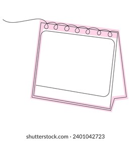 Kontinuierliche Einzeilenkunst des Lose-Blatt-Kalenders. Einzeilige Zeichnung, Vektorgrafik und Illustration des Kalenders. unvergessliches Datum, Monat, Feiertag, Wochentag, Wochenende