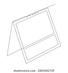 Continuous single-line art of Loose-leaf calendar. Calendar one-line drawing vector and illustration. memorable date, month, holiday, weekday, weekend