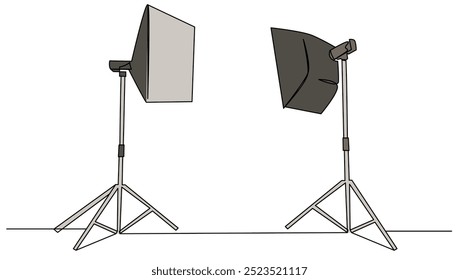 Continuous Soft Box Light Isolated flat color. Concept photography,business,digital vector illustration	
