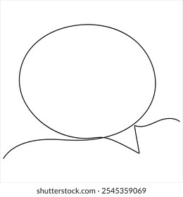  Continuous speech bubble single line art drawing dialogue speech bubble border vector illustration