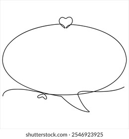  Continuous speech bubble single line art drawing dialogue speech bubble border vector illustration