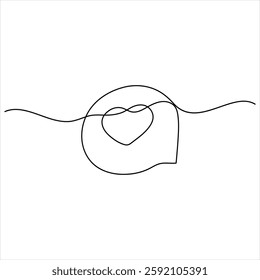  Continuous speech bubble single line art drawing dialogue speech bubble border vector illustration