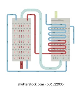 Continuous Still Distillation Flow Diagram Vector Illustration