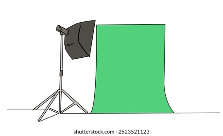 Continuous Studio photograpy with background green Isolated. Concept photography,business,digital vector illustration	
