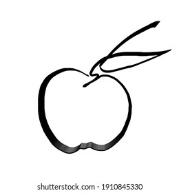 The continuous style line is in the shape of an apple