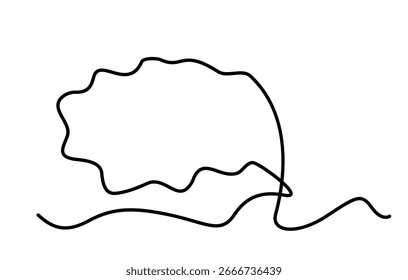 Ícone de vetor de fala de bolha de linha fina contínua. Desenho de símbolo de bate-papo minimalista, uma caixa de diálogo de linha ou balão de mensagem, falar desenho de nuvem, caixa de conversa simples, pensar balão