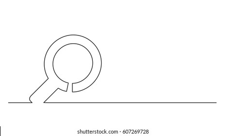 continuous thin line business icon vector - search