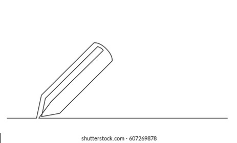 vector de icono de la línea delgada continua - lápiz
