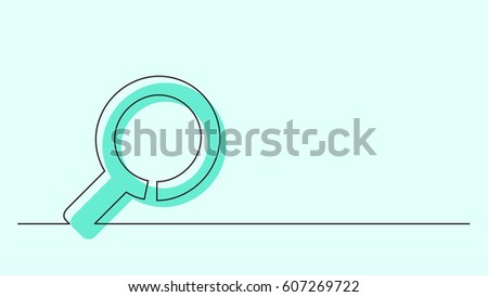continuous thin line business icon vector - search