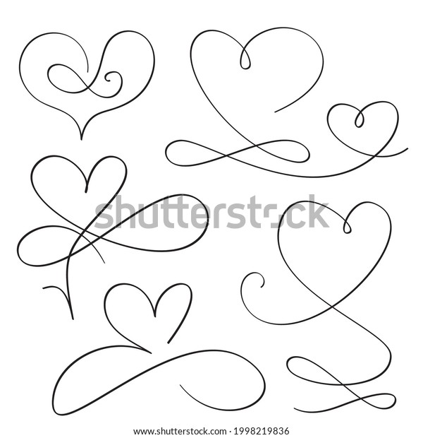 Continuous thin line heart vector
illustration, minimalist love sketch doodle. One line art valentine
icon, single wedding outline drawing or simple heart
logo