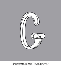 Continuous thin line letter G. vector illustration alphabet symbol with one line, minimalistic simple first letter name icon, logo