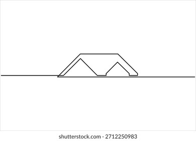Ilustración vectorial de arte casero de una línea delgada continua, concepto de casa minimalista. Diseño de construcción de cabaña de arte de una sola línea