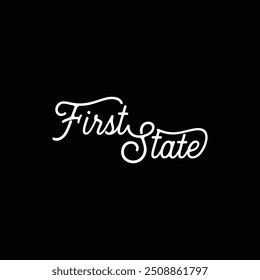 Continuous typography First State for educational purpose logo