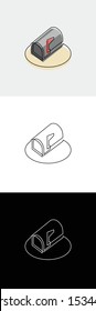 continuous unbroken line icon of mailbox