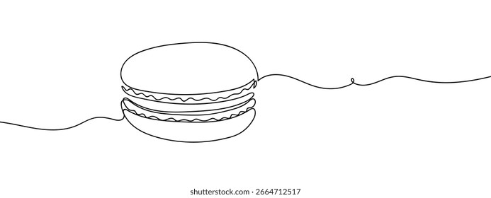 Líneas de Arte vectorial continuo Macaron Fondo transparente