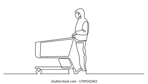 continuous vector line drawing of doctor checking his mobile phone