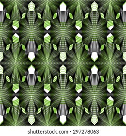 Continuous vector pattern with graphic lines, decorative abstract background with overlay shapes. Colorful ornamental seamless transparent backdrop, can be used for design.