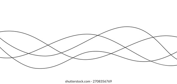 Continuous wavy lines. Water waves. Wavy pattern.