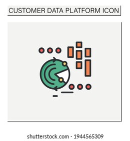 Continuously data update color icon. Continuous process of updating users data, personal information. Infographic banking platform. Customer data concept Isolated vector illustration