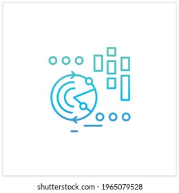 Continuously data update gradient icon. Continuous process of updating users data, information. Infographic banking platform.Isolated vector illustration.Suitable to banners,apps and presentation