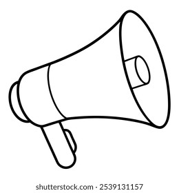 Continuously line drawing of megaphone. one line of megaphone, speaker for public announcement concept continuous line art. Editable outline on white back