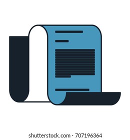 continuously sheet contract document in color blue sections silhouette vector illustration