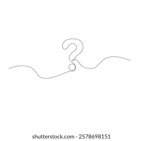 continus line Question mark icon in sketch style. white background.Illustration vector symbol.Editable stroke.