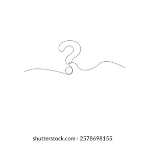 continus line Question mark icon in sketch style. white background.Illustration vector symbol.Editable stroke.