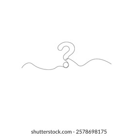 continus line Question mark icon in sketch style. white background.Illustration vector symbol.Editable stroke.