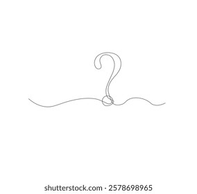 continus line Question mark icon in sketch style. white background.Illustration vector symbol.Editable stroke.