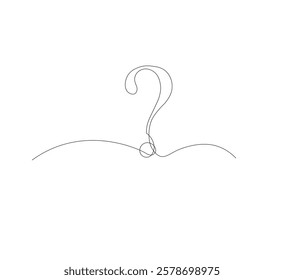 continus line Question mark icon in sketch style. white background.Illustration vector symbol.Editable stroke.