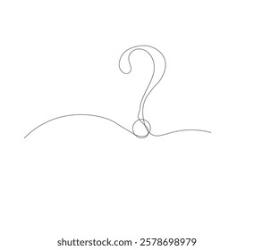 continus line Question mark icon in sketch style. white background.Illustration vector symbol.Editable stroke.