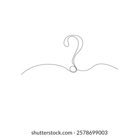 continus line Question mark icon in sketch style. white background.Illustration vector symbol.Editable stroke.