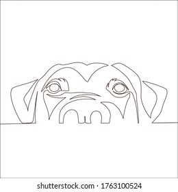 Contiuous line of cute dog