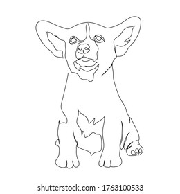 Contiuous line of cute dog